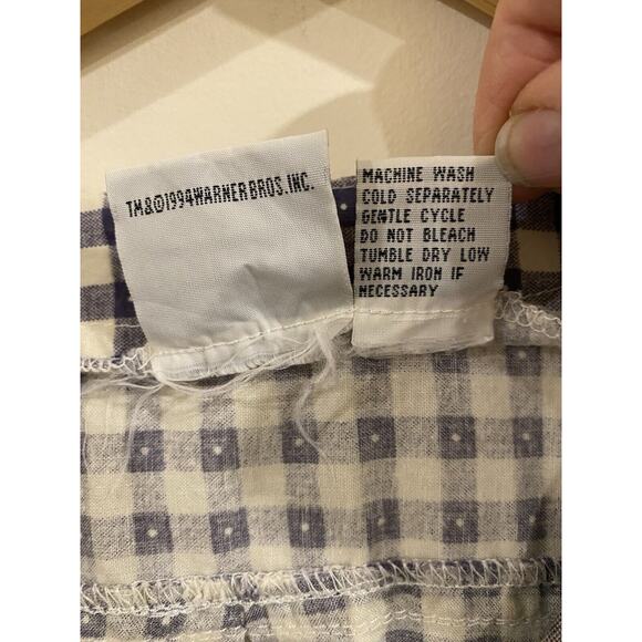 Acme Clothing VTG Embroidered Looney Tunes Plaid Button Shirt (No Collar) OSFA - Picture 6 of 10